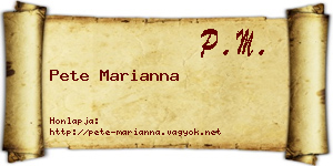 Pete Marianna névjegykártya